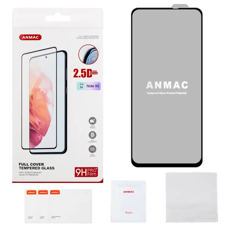 Защитное стекло Xiaomi Note 9S/Note 9 Pro Full Cover ANMAC Арт.1137362 Защитное стекло Xiaomi Note 9S/Note 9 Pro Full Cover ANMAC Арт.1137362