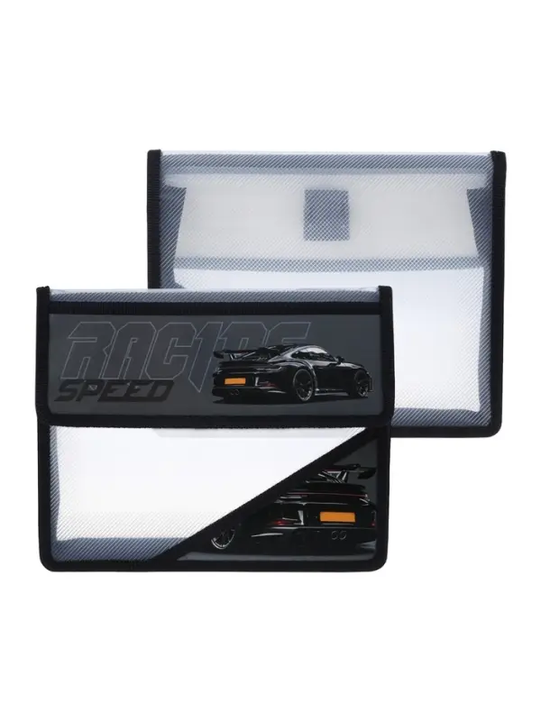 Папка д/тетрадей А5 клапан на липучке пластик "Черная тачка", 1 отделение 230*190*50