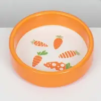 Миска керамическая с морковками 100 мл, 8.8&times;8.8&times;3 см, оранжевая