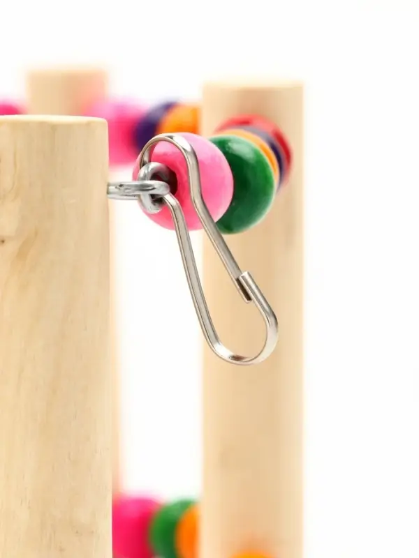 Игрушка для птиц &laquo;Качели с бусинами&raquo;, 20 см, 6 ступеней, цвет МИКС