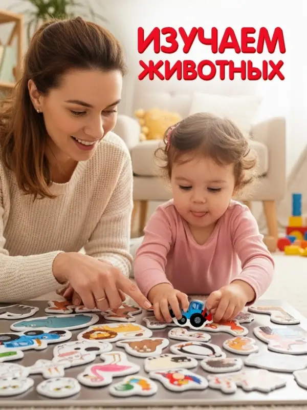 Магнитный игровой набор «Забавные животные», 38 элементов Магнитный игровой набор «Забавные животные», 38 элементов