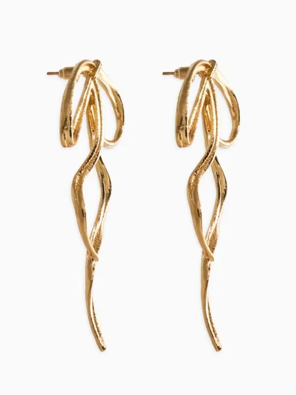 Серьги "Бантик", цвет золото