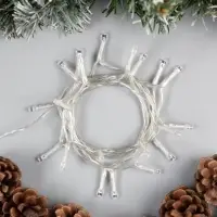 Гирлянда &laquo;Нить&raquo; 2 м, IP20, прозрачная нить, 20 LED, 2 режима, от батареек АА&times;3, свечение мульти