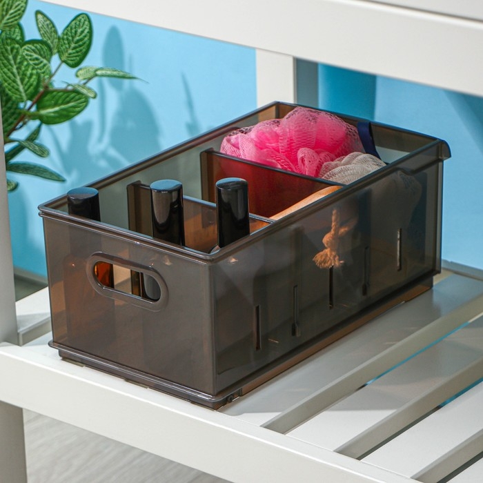 Контейнер для хранения без крышки OPTIMA, 5 л, 16.8×30.5×12.9 см, коричневый