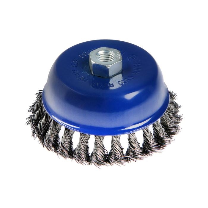 Щетка металлическая для УШМ ТУНДРА, крученая проволока,  Щетка металлическая для УШМ ТУНДРА, крученая проволока, "чашка", М14, 125 мм