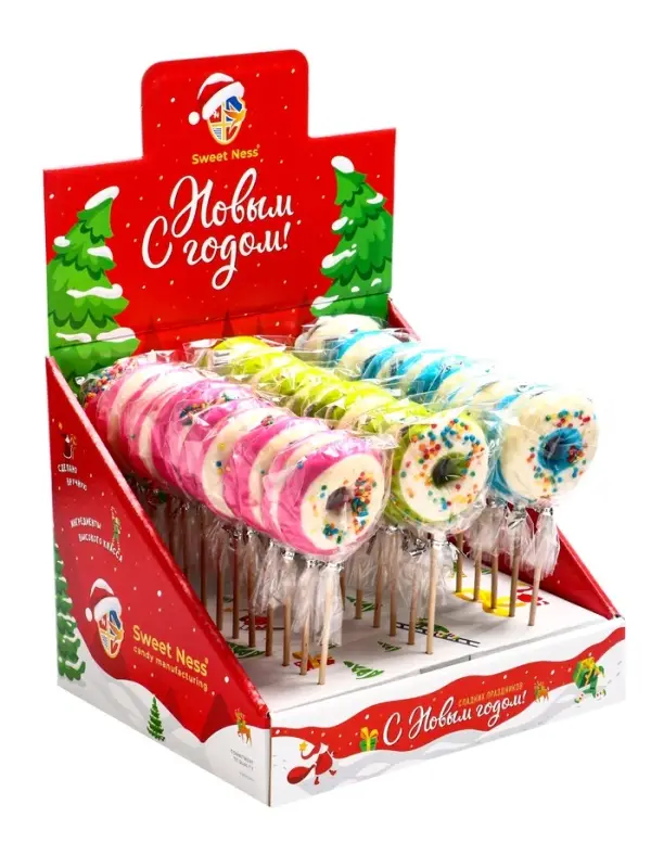 Леденец на палочке: малина со сливками, яблоко, лесные ягоды, 30 г