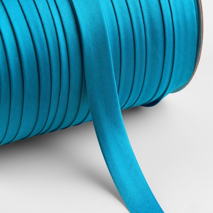 Косая бейка, атласная, 15 мм × 132 ± 1 м, цвет голубой №9077 Косая бейка, атласная, 15 мм × 132 ± 1 м, цвет голубой №9077