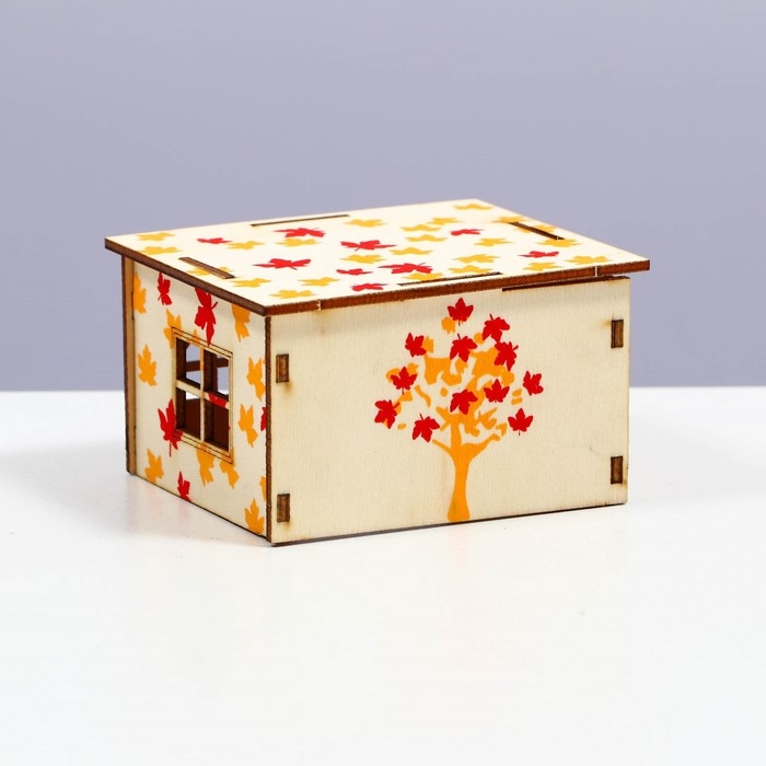 Домик для грызунов, 9 х 8,2 х 5,3 см, фанера Домик для грызунов, 9 х 8,2 х 5,3 см, фанера