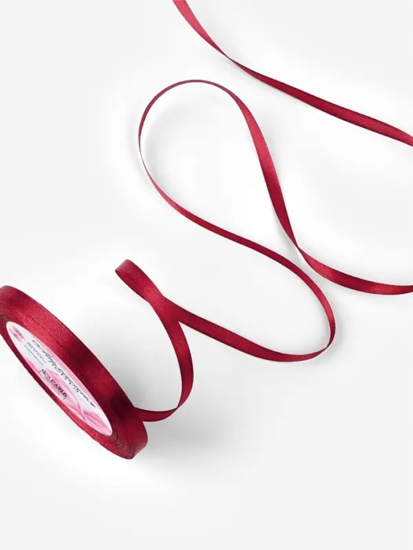 Лента атласная, 6 мм, 23±1 м, бордовая №37 Лента атласная, 6 мм, 23±1 м, бордовая №37