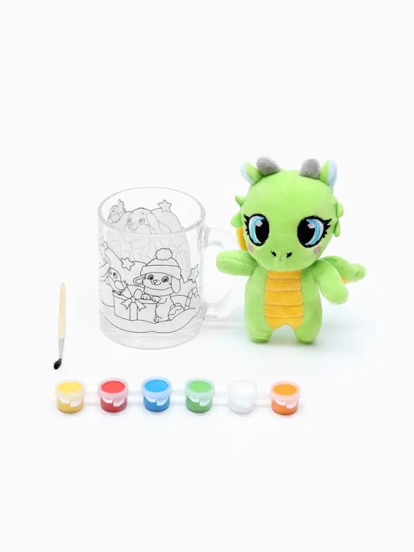 Кружка раскраска + игрушка "Зайчата с подарком" старый 9770493