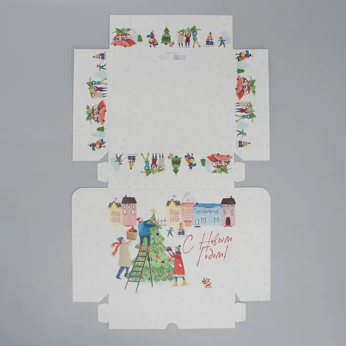 Коробка складная «Новогодняя суета», 20 х 17 х 6 см Коробка складная «Новогодняя суета», 20 х 17 х 6 см