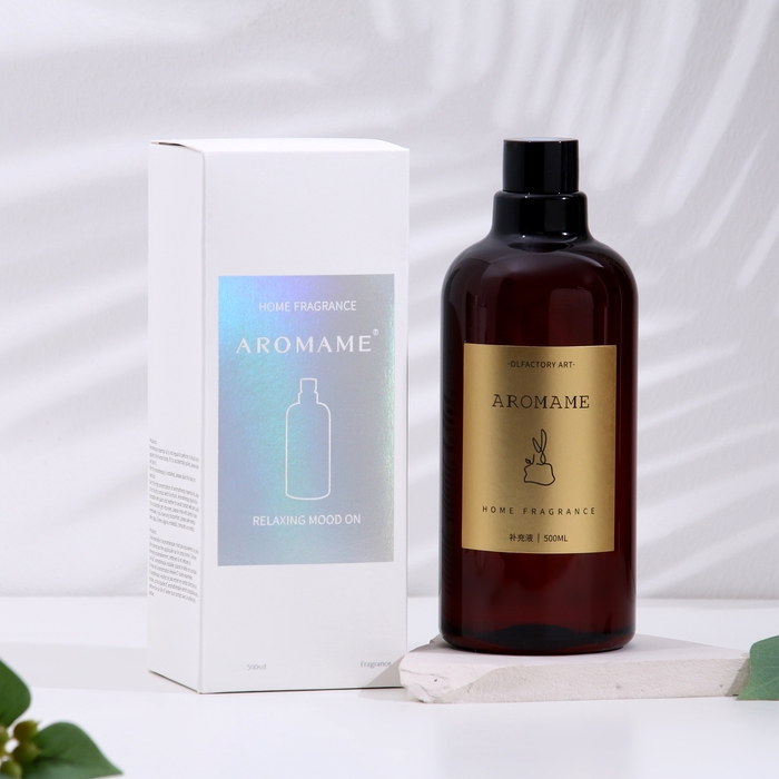 Набор диффузор ароматический Набор диффузор ароматический "Aromame", слива, амбра, кожа, табак, 500 мл, круглая банка