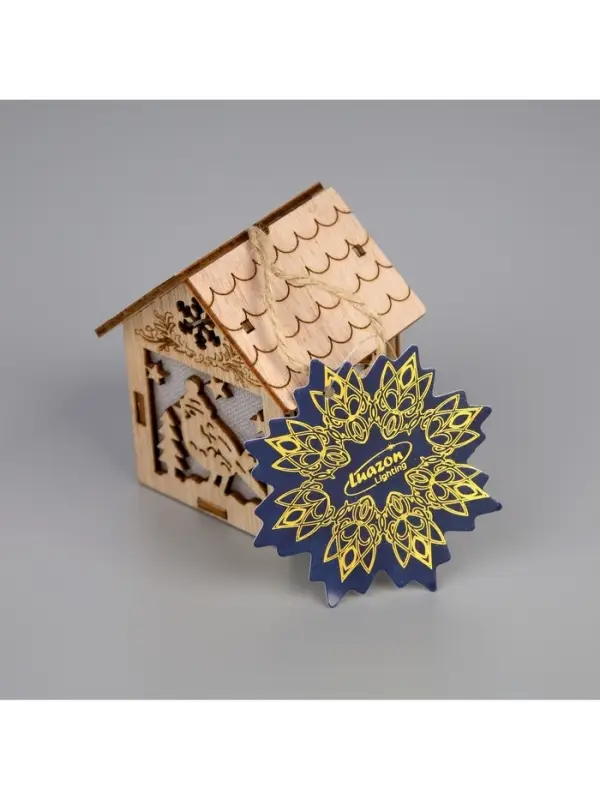 Ёлочная игрушка &laquo;Домик с птицей&raquo;, 8&times;5&times;6 см, 1 LED, от батареек, свечение тёплое белое