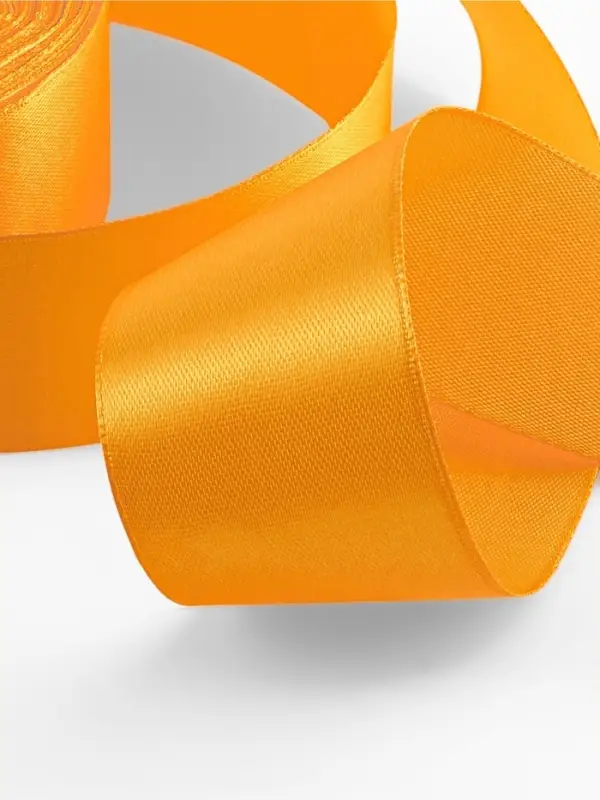 Лента атласная, 40 мм, 23&plusmn;1 м, жёлто-оранжевая №17