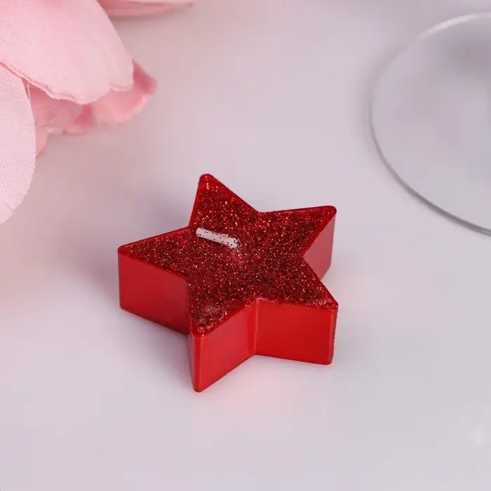 Свеча в гильзе Свеча в гильзе "Звёздочка", 1 шт, красная блёстка