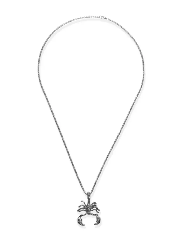 Кулон-амулет &laquo;Помпеи&raquo;, скорпион, цвет чернёное серебро, 70 см