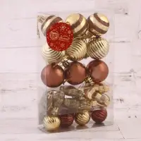Ёлочные игрушки &laquo;Серпантин&raquo;, набор 21 шт., коричневый/золотистый