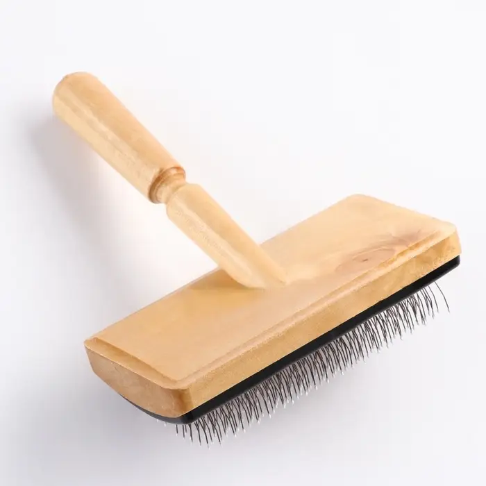 Щётка - пуходёрка &laquo;Премиум&raquo;, основание 120&times;60 мм, широкая с каплями, дерево