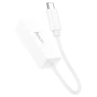 Адаптер Hoco UA22, Type-C - ethernet (100 Мб), 15 см, белый