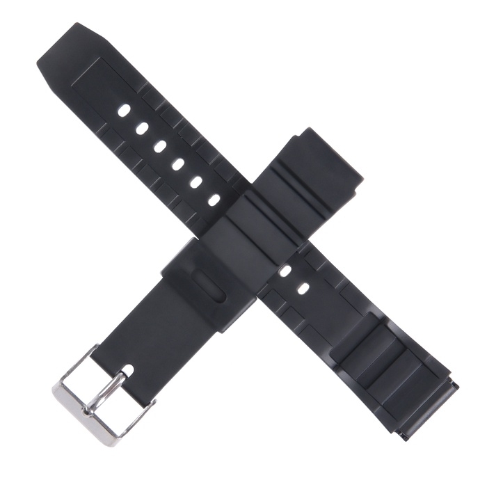 Ремешок для часов 18 мм, силикон, l-22 см, черный Ремешок для часов 18 мм, силикон, l-22 см, черный