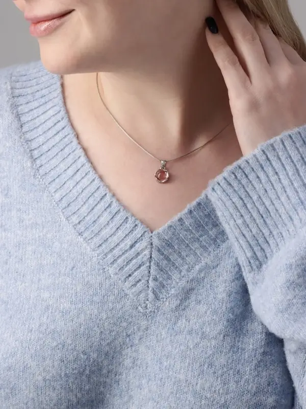 Кулон &laquo;Нежность&raquo;, на цепочке, розовый в серебре, 45 см