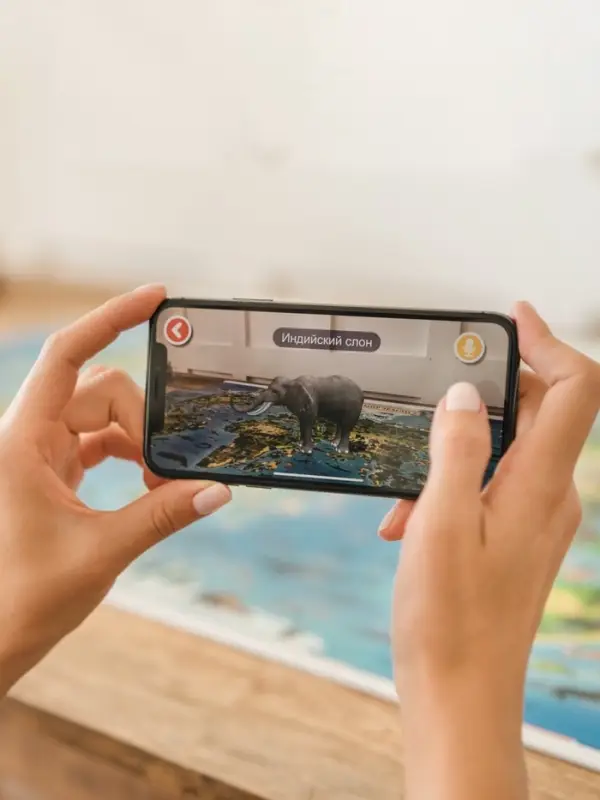 Карта Мира интерактивная, для детей &laquo;Животный и растительный мир Земли&raquo;, 101&times;69 см, ламинированная