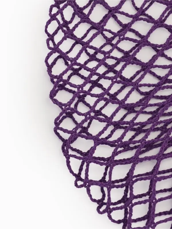 Набор 2 шт.: сумка-авоська плетёная, клетка 1.5 см, фиолетовая