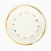 Тарелка одноразовая бумажная «Керамика с цветами», 18 см Тарелка одноразовая бумажная «Керамика с цветами», 18 см