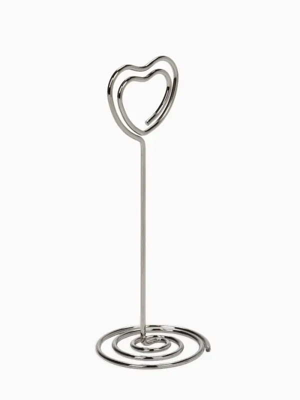 Подставка под ценник, фото &laquo;Сердце&raquo;, с зажимом, 3.3&times;3.3&times;8.3 см, цвет серебро