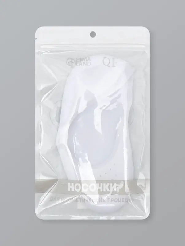 Носочки для педикюра, силиконовые, с перфорацией, универсальный размер, 20&times;10 см, белые