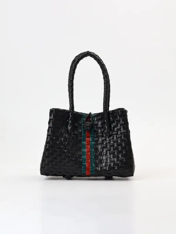 Сумка плетёная пластиковая, 23&times;11&times;30 см, чёрная