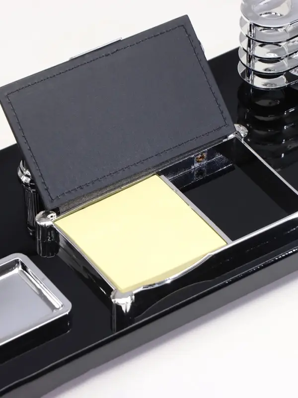 Набор настольный канцелярский, 6 в 1, с часами