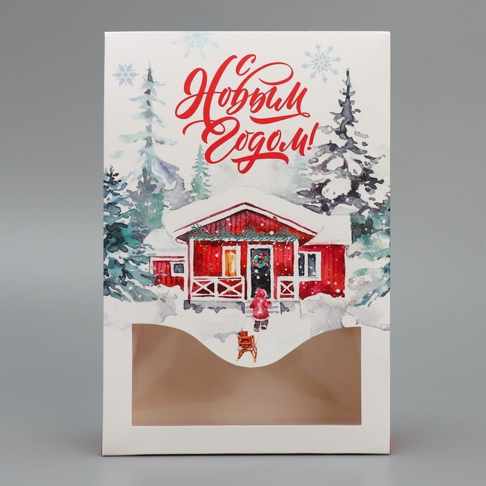 Коробка подарочная новогодняя складная «Дом в зимнем лесу», 15 х 7 х 22 см Коробка подарочная новогодняя складная «Дом в зимнем лесу», 15 х 7 х 22 см