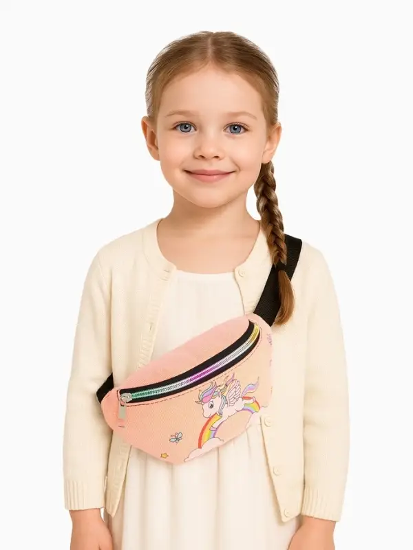 Сумка поясная детская на молнии &laquo;Выбражулька&raquo;, коралловая