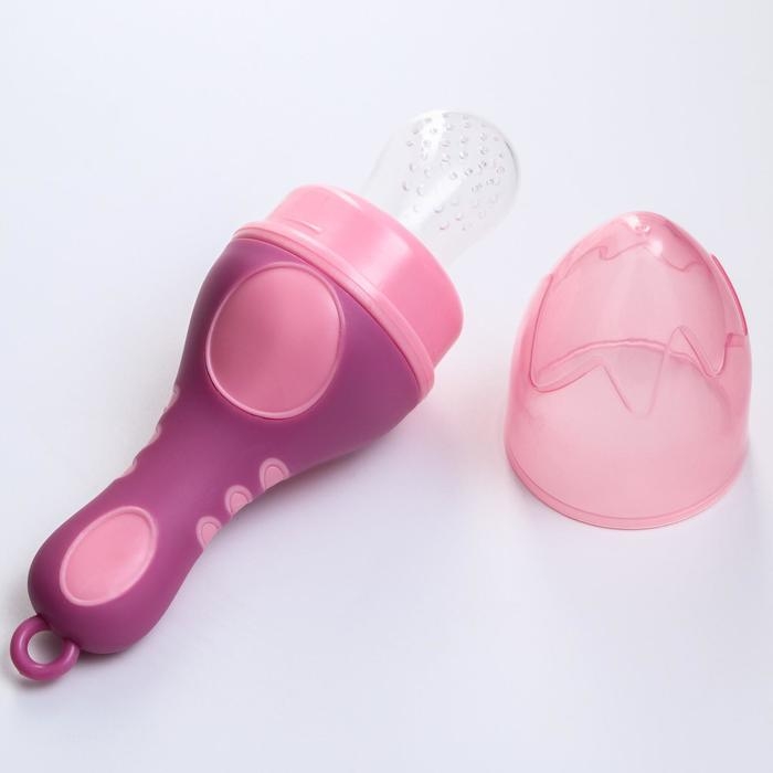 Ниблер для прикорма с силиконовой сеточкой, малиновое