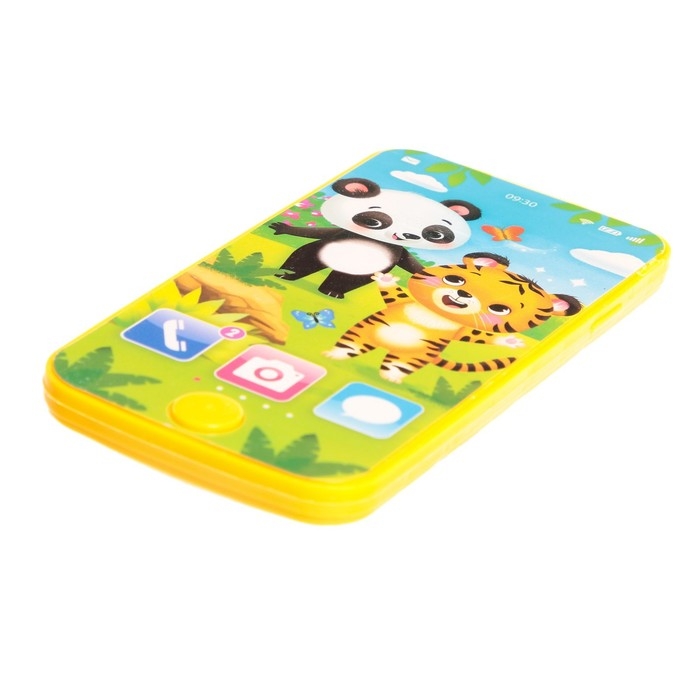 Телефон музыкальный &laquo;Тигруля и мишка&raquo;, звук, цвет жёлтый