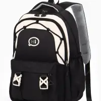 Рюкзак школьный, 3 кармана, 2 отделения, 29&times;14&times;44 см, чёрный