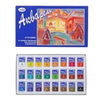 Акварель художественная в кюветах &laquo;Гамма. Студия&raquo;, 24 цвета &times; 2.5 мл