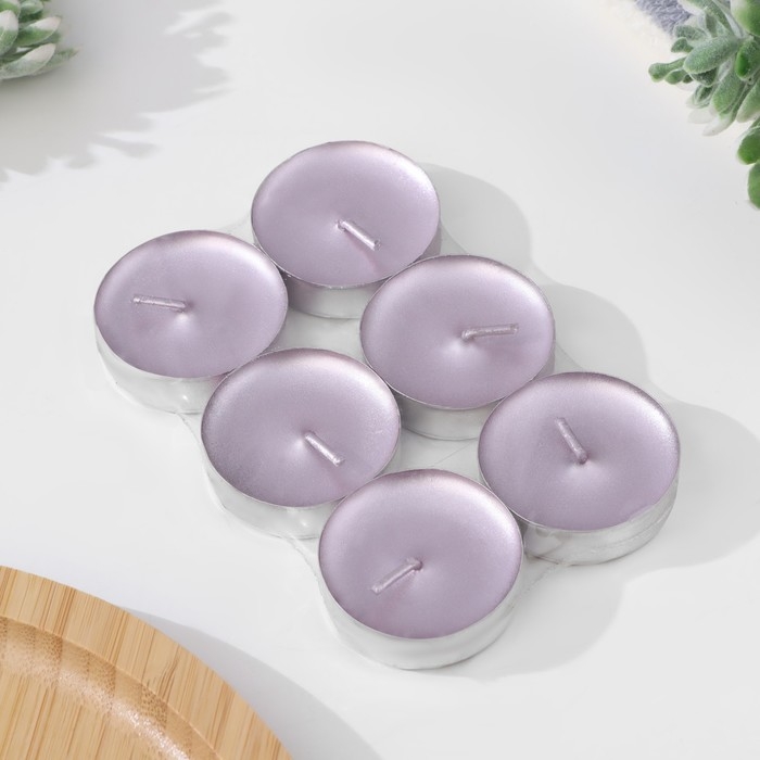 Свеча в гильзе Свеча в гильзе "Шайба", Розовая , 6 шт