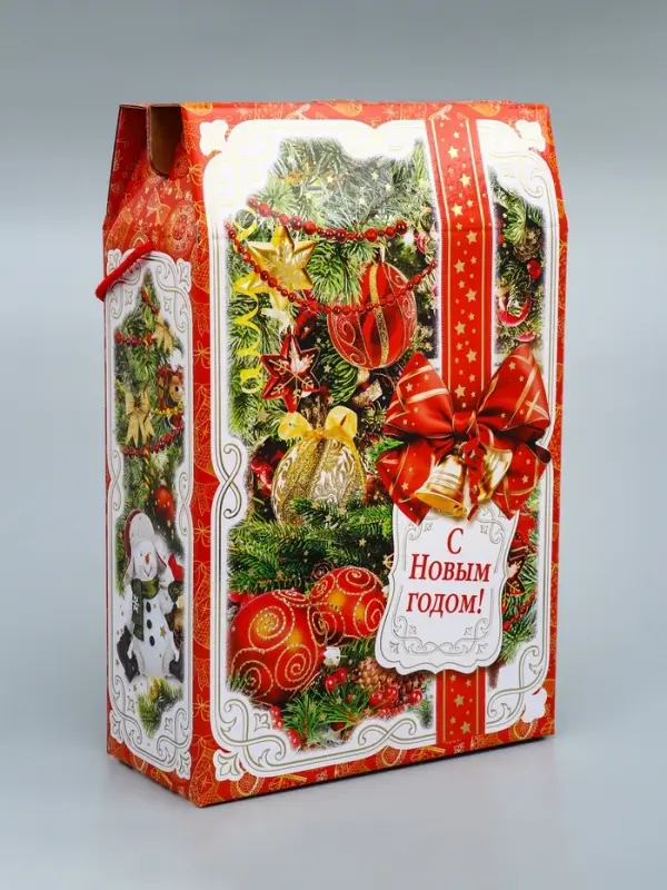 Коробка подарочная новогодняя «Яркий праздник» 22.5×34×10 см
