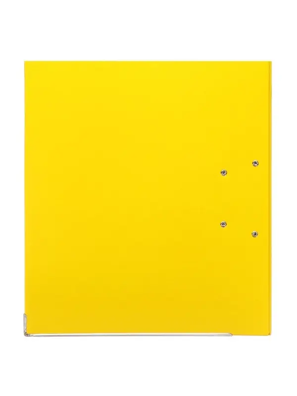 Папка-регистратор А4, 75 мм, ПВХ, тиснение &laquo;лен&raquo;, металлическая окантовка, карман на корешок, собранная, желтая