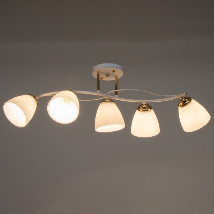 Люстра 2178/5 E27 40Вт бело-золото 70х28,5х22 см BayerLux
