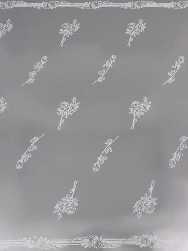 Пленка прозрачная с рисунком "Роза+кайма" Белый 0.7×8.2±5%м