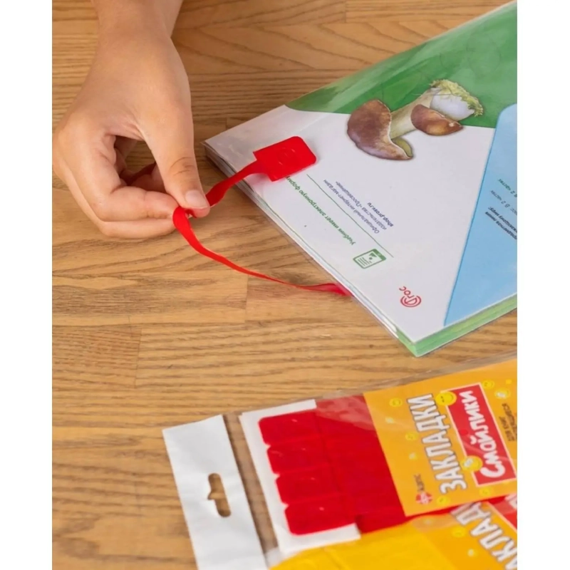 Закладки самоклеящиеся для книг,'смайлики',наб.8 шт,300мкм,красные,2935-102