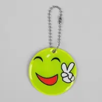 Светоотражающий элемент &laquo;Смайлик-мир&raquo;, двусторонний, d=5 см, цвет жёлтый