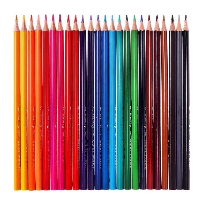 Карандаши 24 цвета, треугольные, деревянные &laquo;Морские обитатели&raquo;, в металлическом тубусе, МИКС