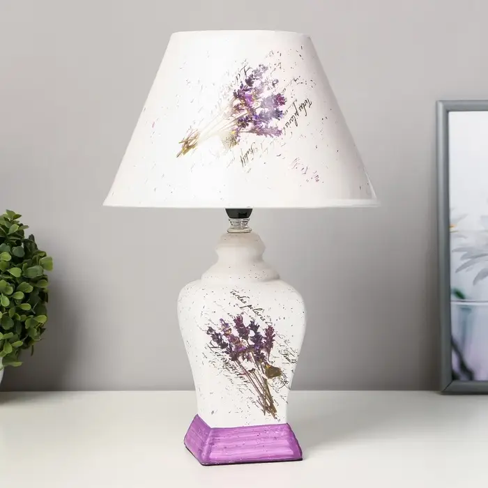 Лампа настольная керамика &laquo;Лаванда&raquo; Е14 25W 220 В 37.5&times;25&times;25 см RISALUX