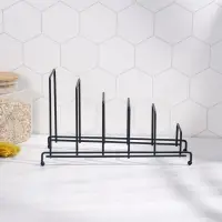 Подставка для крышек на 5 предметов Доляна, 28.5&times;12.5&times;16.5 см, чёрная