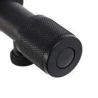Кран угловой ZEIN engr, 1/2" &times; 1/2", кран-букса латунь/керамика, нерж. сталь, черный