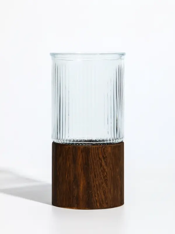 Ваза стекло настольная  Ваза стекло настольная "Лесли" линии, 20х10 см, прозрачный